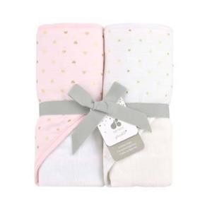 Just Born Sparkle Hooded Towel 2-Pack in Pink