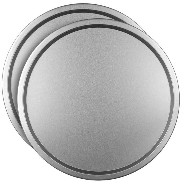 DecorRack 2 Pack 13 Inch Non-Stick Pizza Pans, Round Baking Tray and Serving Sheet, Everyday Bakeware (Pack of 2)