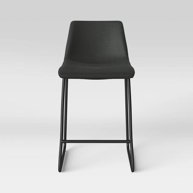 Bowden Faux Leather and Metal Counter Stool Gray - Project 62™