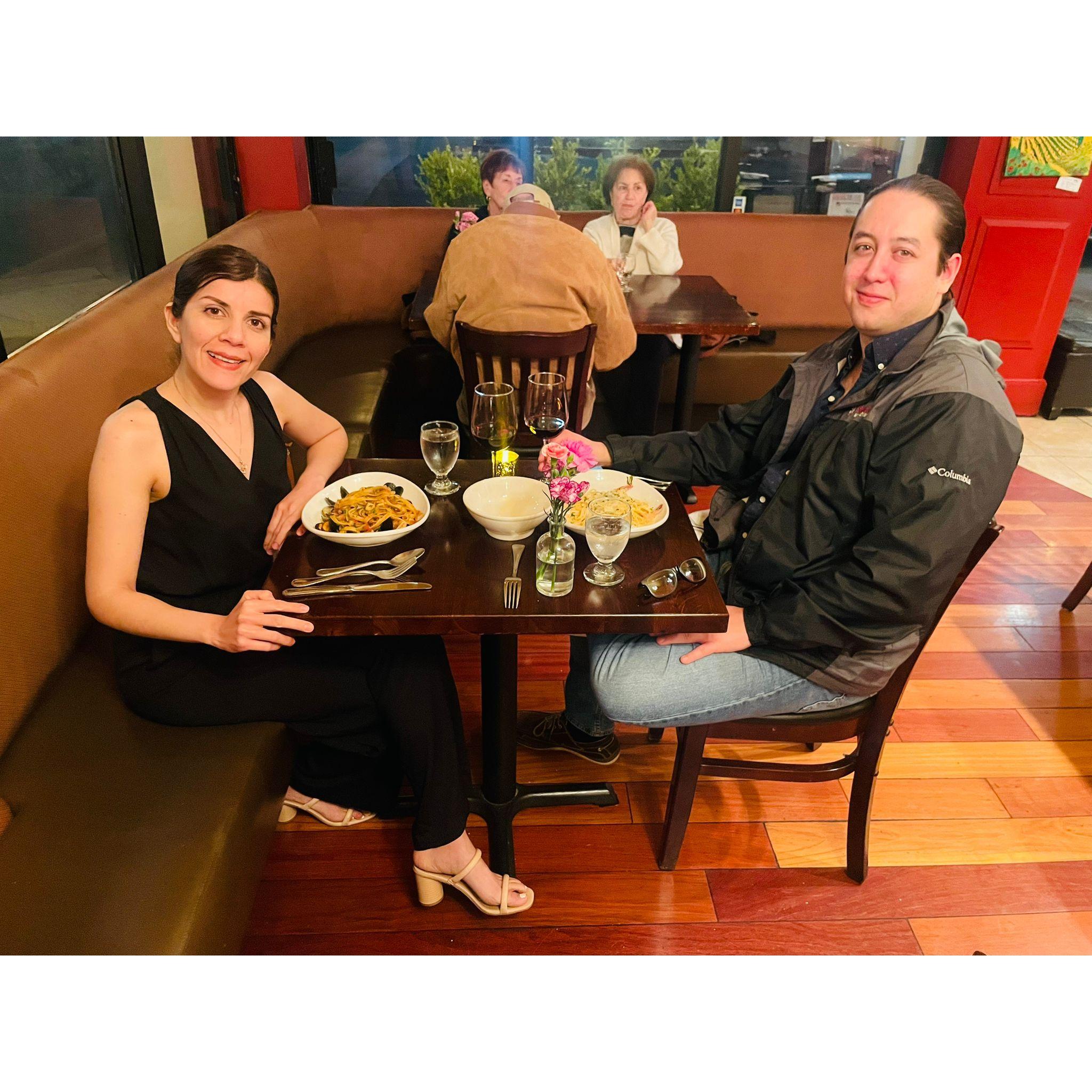 Celebrating one year since we met in our favorite Italian place <3