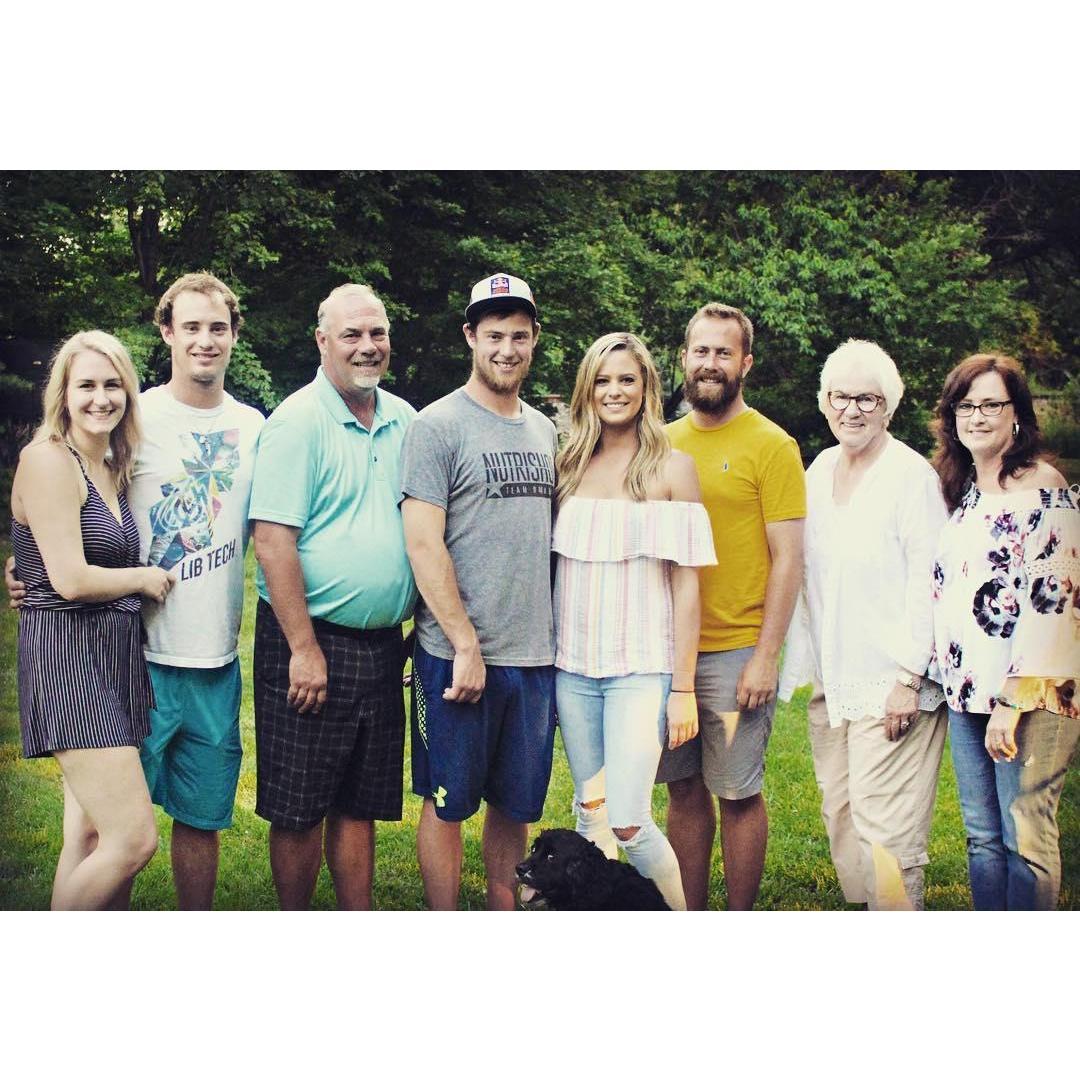A family picture at Ashley's parent's house. Fun fact Ashley's "silly" grandma lives only 5 doors up from Ashley and Travis in Omaha.