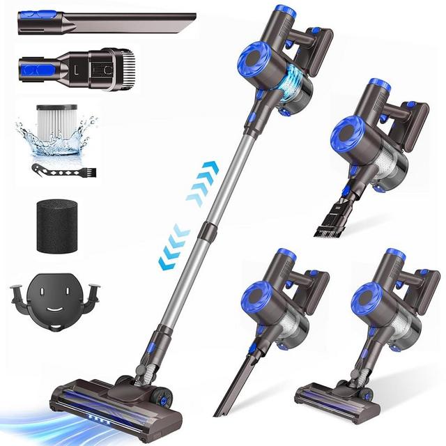 AIRDIYA Cordless Vacuum Cleaner, 180W Power Suction Stick Vacuum Cleaners with 2200 mAh Battery,6-in-1 Lightweight Self-Standing, 35 Mins Runtime for Home Hard Floor Low-Pile Carpet Pet Hair