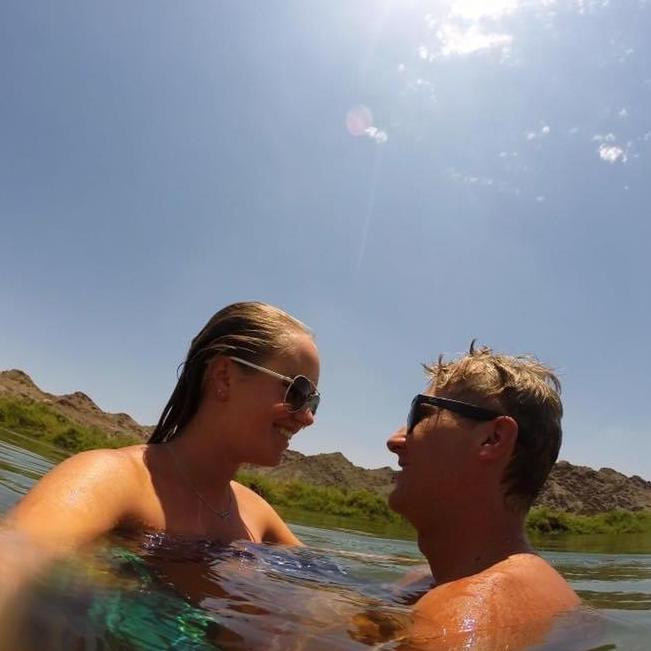 Probably one of the first pictures of Ross and Erica as a couple. This is in the Colorado River in Yuma.