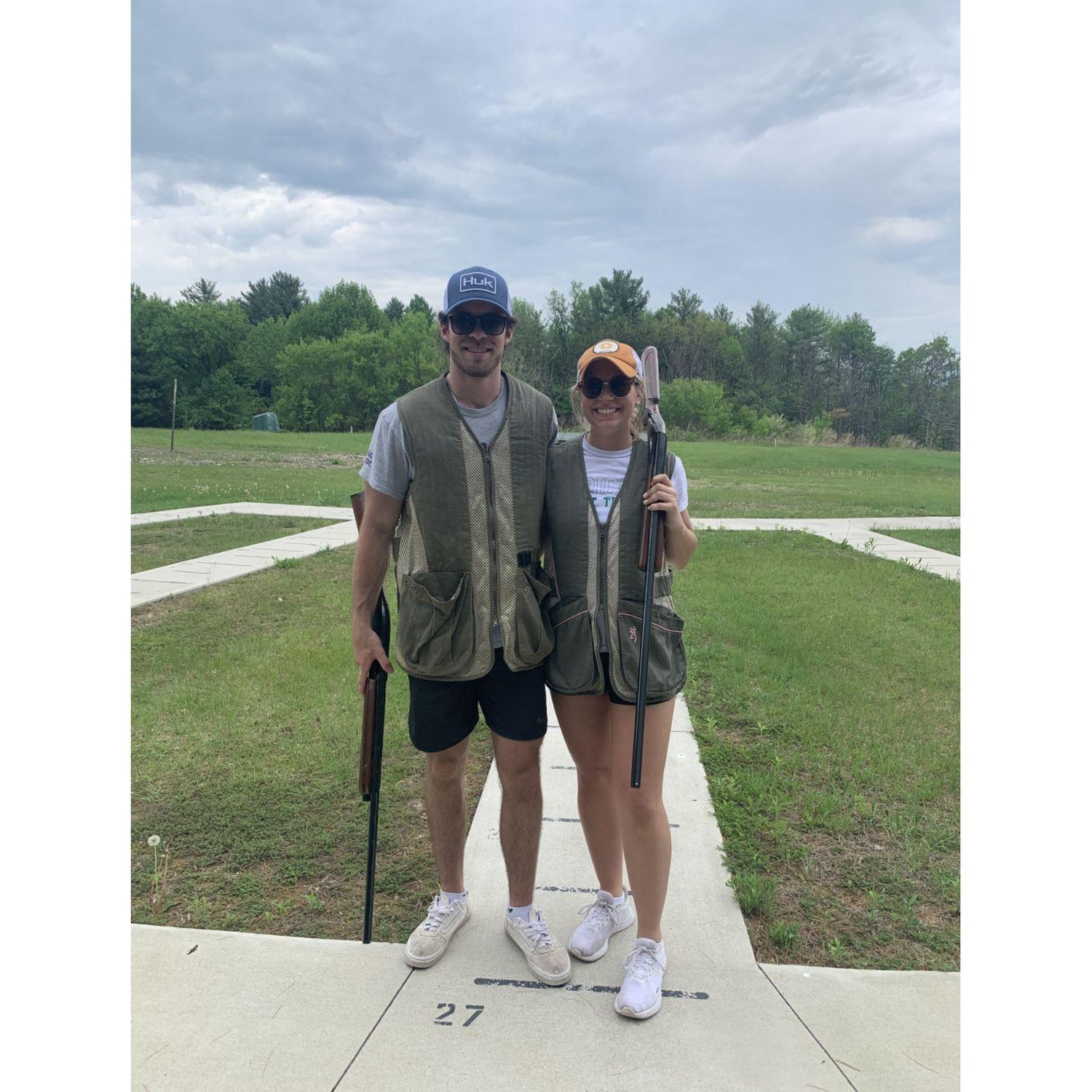The first time Caleb visited Liv's hometown, her dad took them shooting!