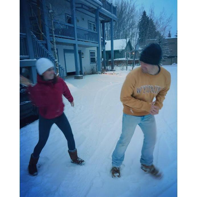 We love each other, but not enough to spare the snowballs.