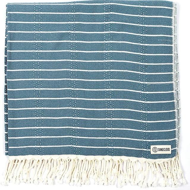 Sand Cloud Turkish Towel - Peshtemal Cotton - Great for Beach or as a Blanket - The Gocek (Denim)