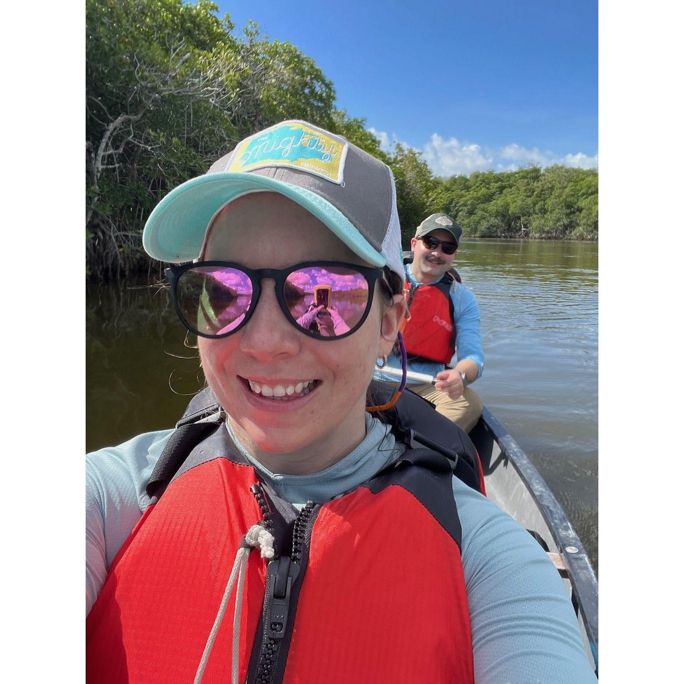 We traded in our hiking shoes for paddles and did a 3 days canoe trail in the Everglades. Even saw alligators, dolphins, and manatees!