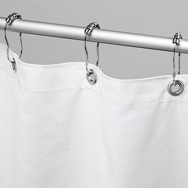 Bean Products Cotton Shower Curtain (White), [70" x 74"] | All Natural Materials - Made in USA | Works with Tub, Bath and Stall Showers