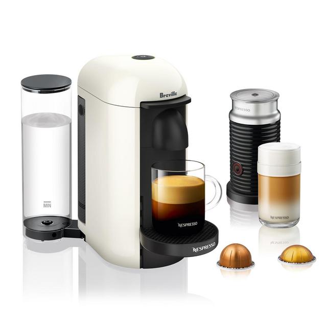Nespresso® by Breville® VertuoPlus Coffee and Espresso Maker Bundle with Aeroccino in White