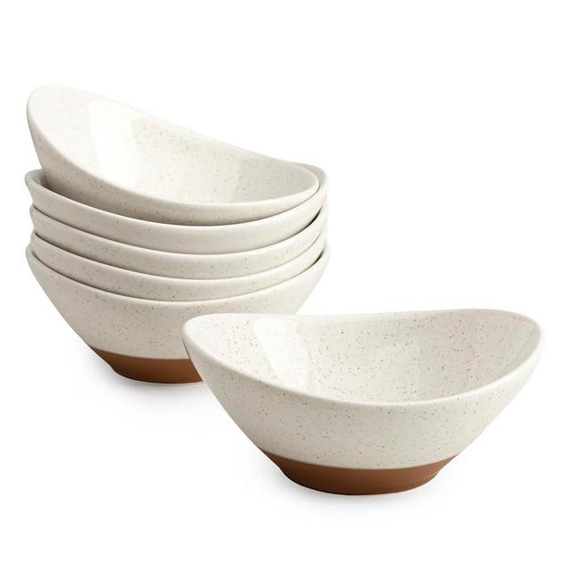 Teocera Porcelain Small Bowls Set, 6 Ounce small serving bowls for Dessert, Ice Cream, Snack, Dipping, Side Dishes, Microwave & Dishwasher Safe- Beige