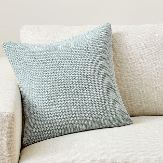 Sunwashed Chenille Pillow, Mineral Blue, 20"