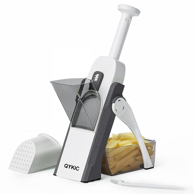 QYKIC Safe Mandoline Slicer for Kitchen, Multifunctional Vegetable Cutter & Food Chopper, Potato French Fry Cutter & Veggie Dicer With Thickness Adjuster Chopping Artifact for Time-Saving