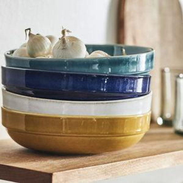 The Rowen Portuguese Stoneware Low Bowls, Set of 4 Multi Color
