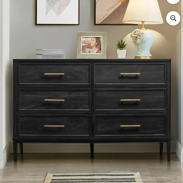Better Homes & Gardens Oaklee 6 Drawer Dresser, Charcoal Finish