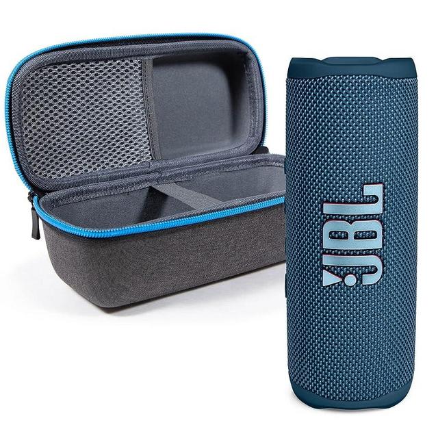 JBL Flip 6 Waterproof Portable Wireless Bluetooth Speaker Bundle with divvi! Premium Hardshell Case - Blue