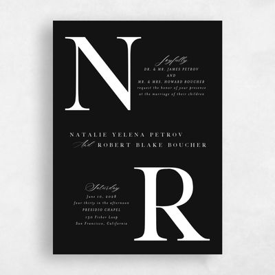 Multi-Colored Wedding Invitation - Holt Portrait