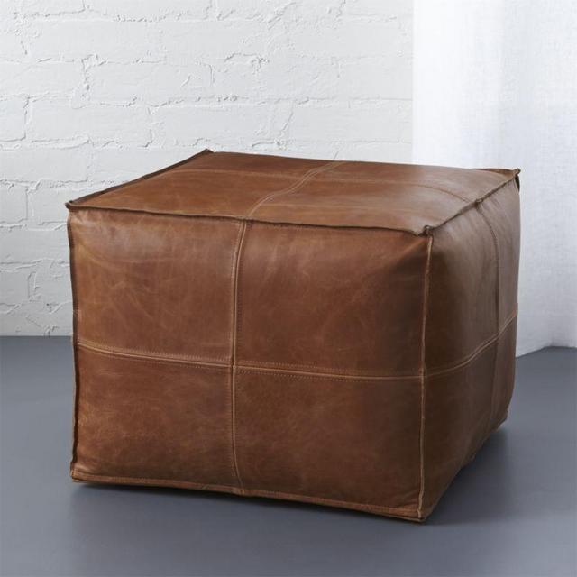 leather pouf