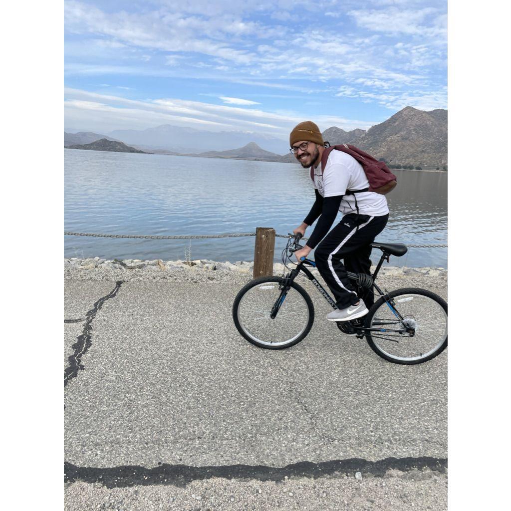 Bike riding at Lake Perris together for the first time