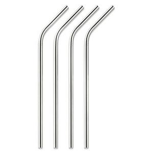 Stainless Steel Drinking Straws with Cleaning Brush (Set of 4)