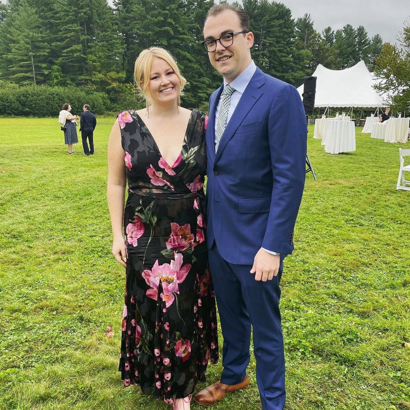 Us looking hot at Jenna's wedding in September 2021.