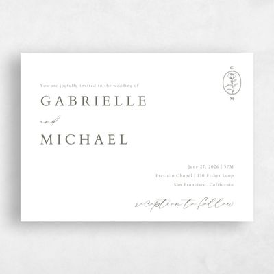 Dark Sage, Green Wedding Invitation - Sintra Landscape
