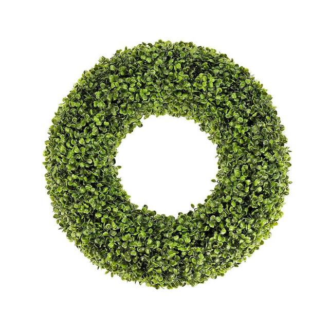 SEVENLOVE 20inch Boxwood Wreath, Front Door Wreath Boxwood, Wreath for Front Door Clearnce, Wreaths for Front Door Farmhouse Door Wreath Outdoor Indoor for All Seasons Decor
