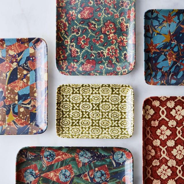 Ebru Print Melamine Trays (Set of 3)