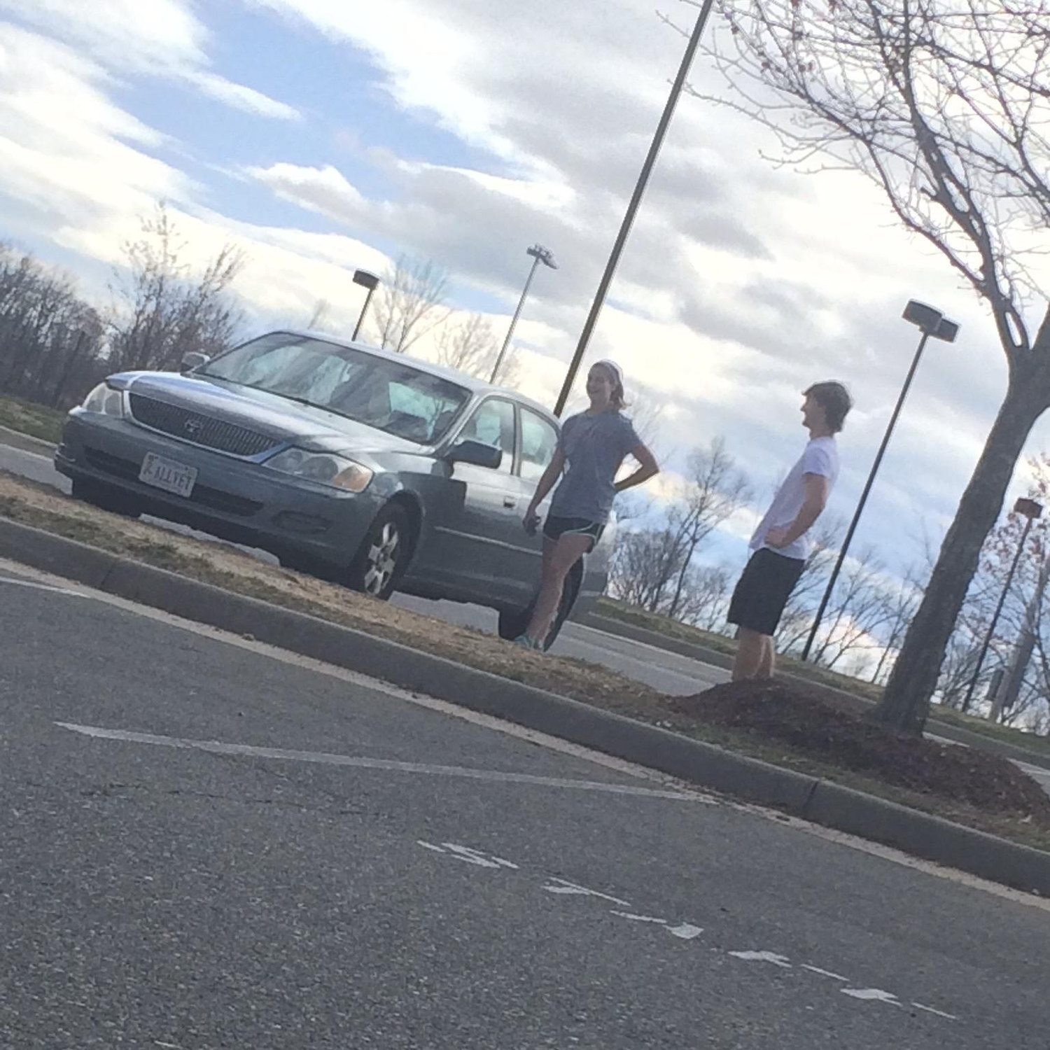 First time hanging out after practice (picture taken unbeknownst to us)