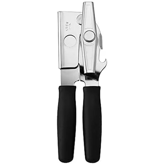 Swing-A-Way Portable Can Opener, Features an Ergonimic Handle for Optimal Comfort, and Built-in Bottle Opener for a 2-in-1 Tool, Durable Cutting Wheel, Black