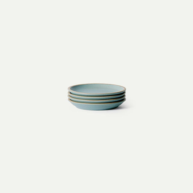 MORA Small Plates Set of 4, 6.5 inch Ceramic Pottery Dessert Plates - Microwave, Oven and Dishwasher Safe - Iris