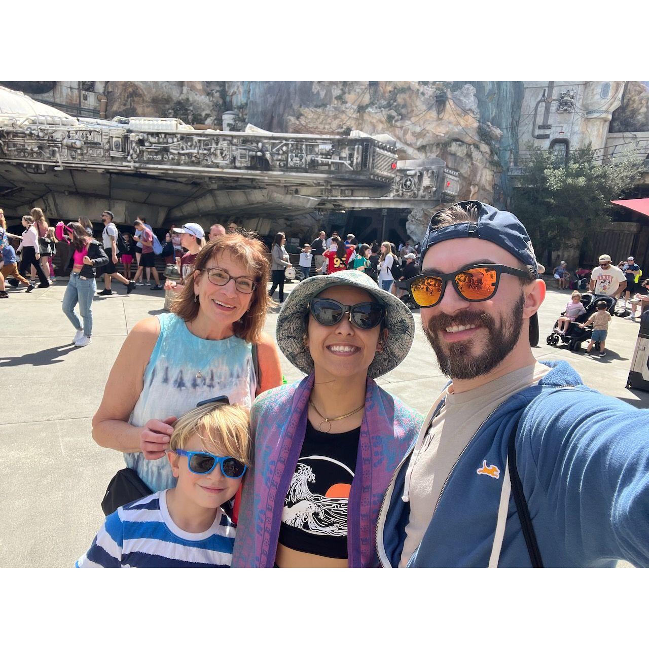 Our first trip to Florida. We found ourselves neck deep with Rebels and David really wanted a lightsaber.  Fer ended up helping him assemble and acquire a BB8, to his delight, instead.