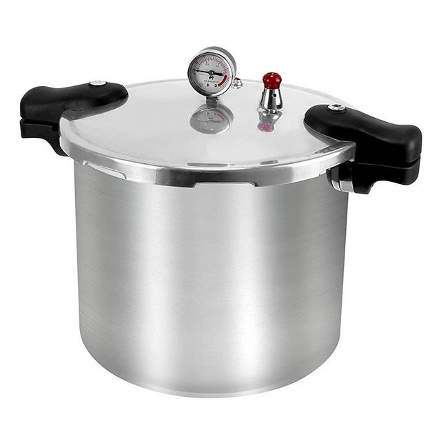 Breerainz 12 Quart Pressure Cooker, Aluminum Pressure Canner w/Cooking Rack for Steaming,Canning and Stewing, Silver