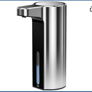 EKO Aroma 9 fl oz Automatic Liquid Soap Dispenser, Rechargeable & Water-Resistant for Kitchen and Bathroom with Adjustable Soap Dispensing Volume Control (Chrome Metallic)