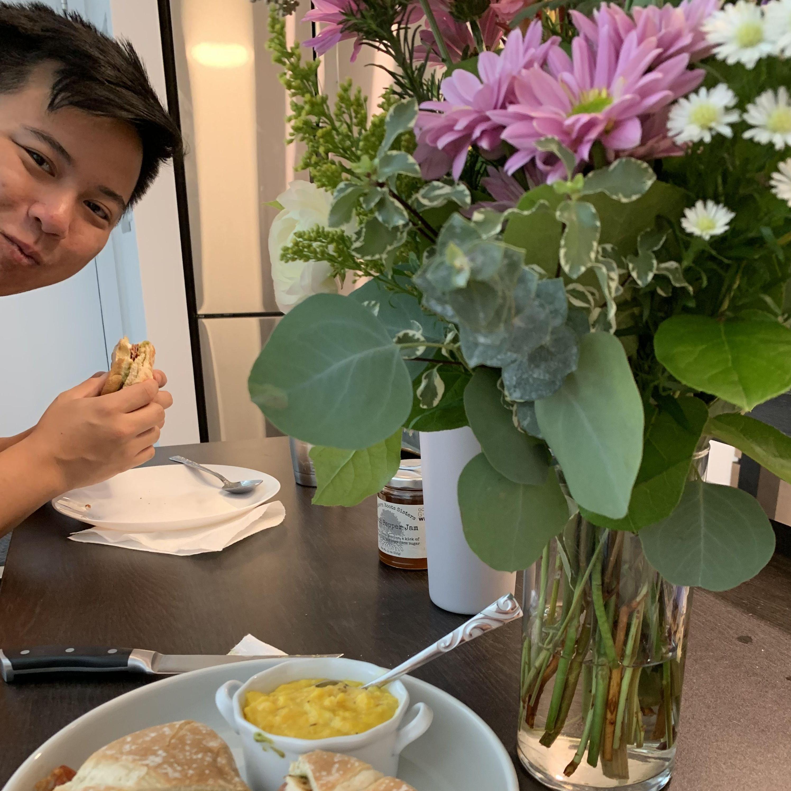 Flowers and food from Kenneth never disappointed!