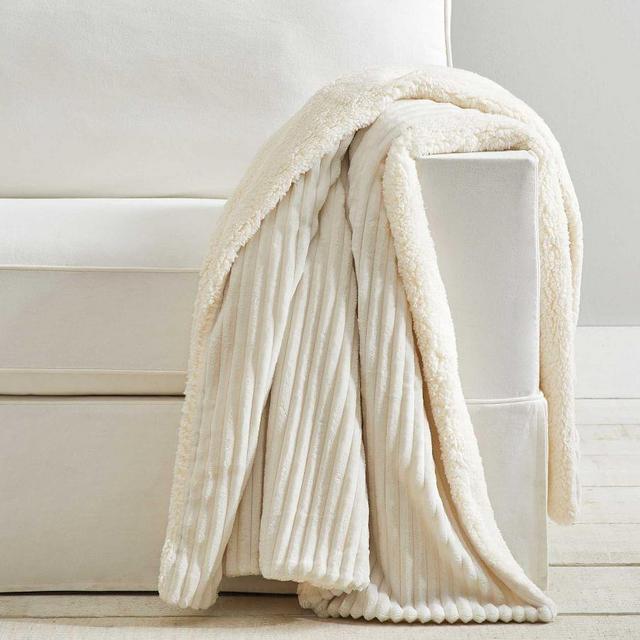 Ridgeline Sherpa Back Throw, 50 x 60", Ivory