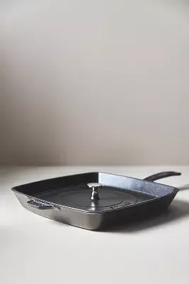 Staub 12" Cast Iron Grill Pan and Press Set
