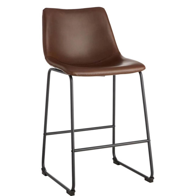 Crosby St. Drake Faux Leather Counter Stool (Espresso Bean)