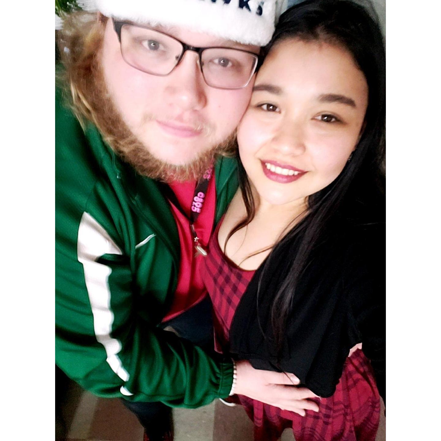 Our first Christmas together engaged.