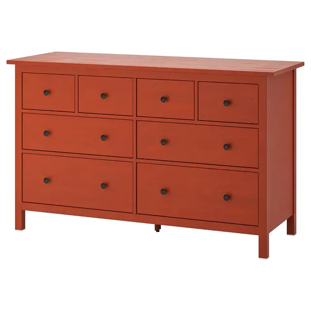 HEMNES 8-drawer dresser, red-brown 63x37 3/4 "