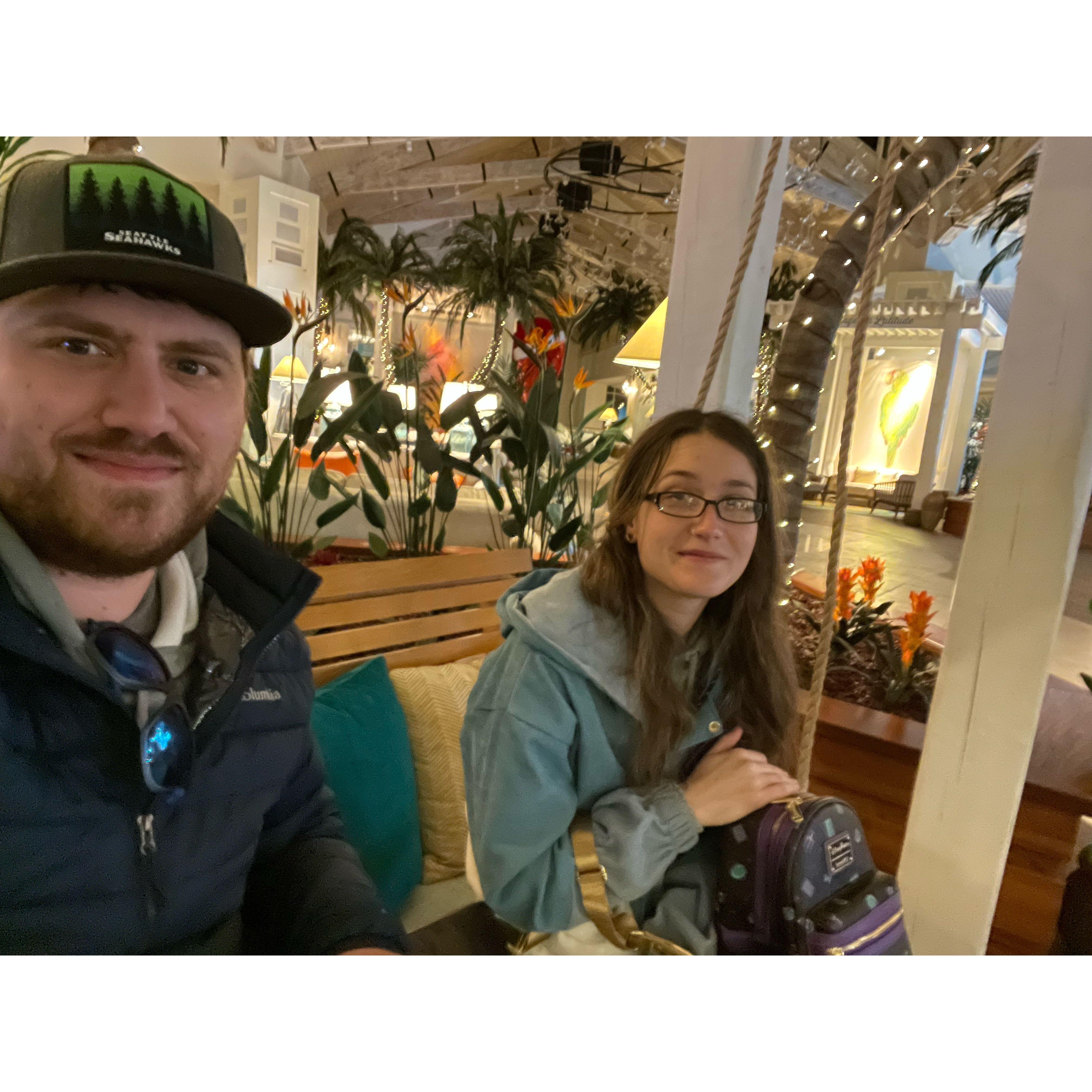 Exhausted after a long trip in Florida