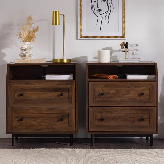 Lisa 2 Drawer Nightstand 2PK with USB