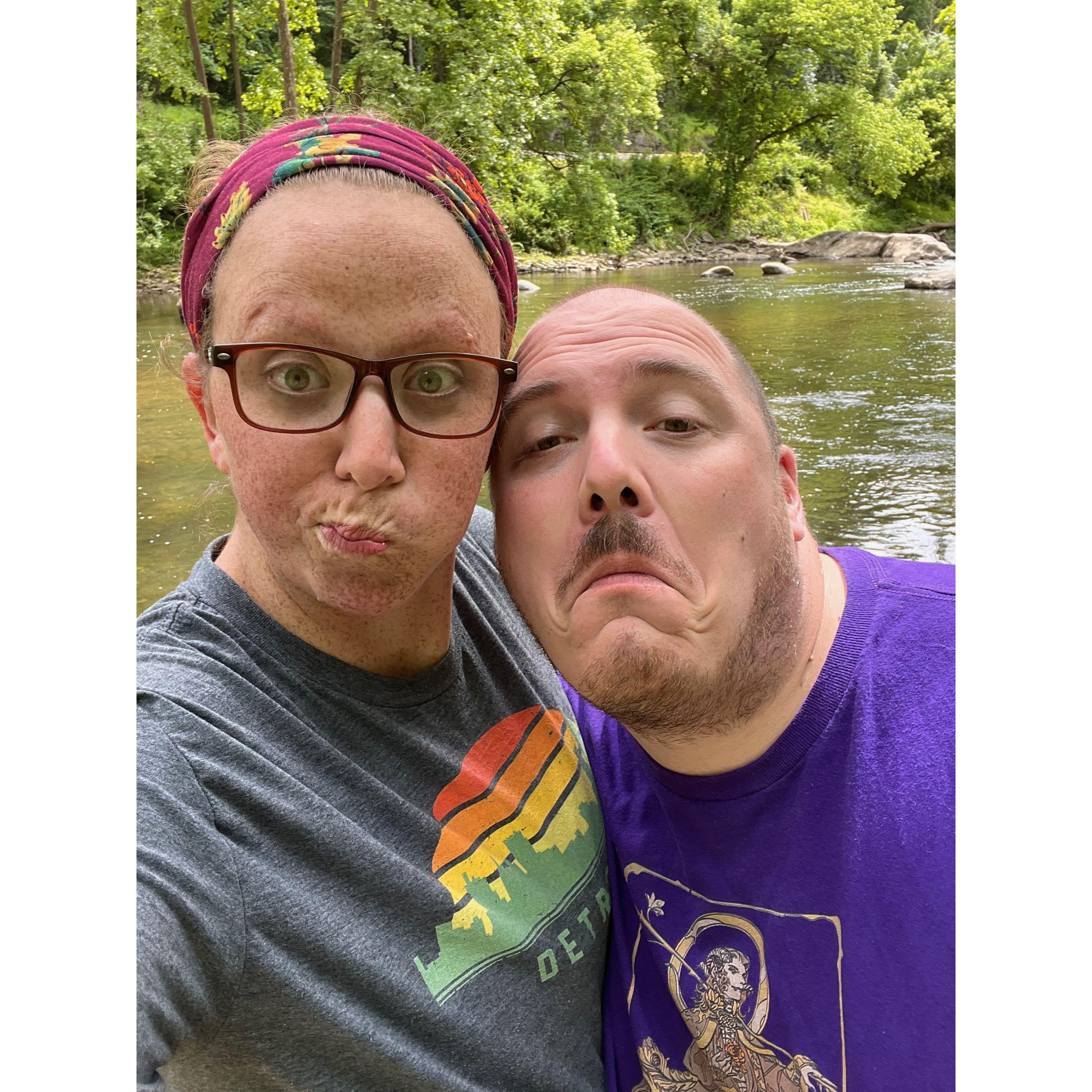 Swimming in the river was the highlight of a quick camping trip!