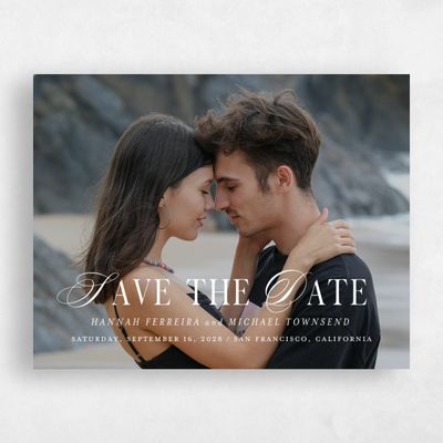 White Standard Wedding Save the Date - Jalen Photo