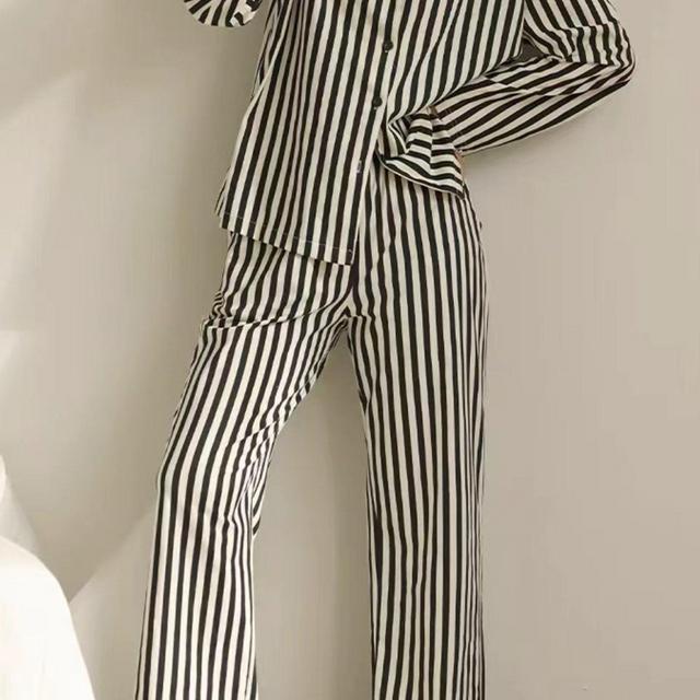 Pure Cotton Pajamas Set, Black And White...