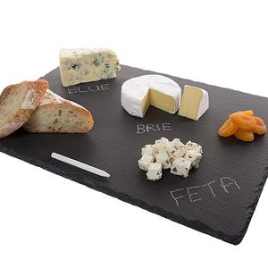 Stone Age Slate - Large Cheese Slate Platter Board 12x16 with Soapstone Chalk