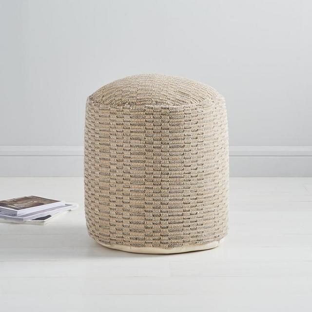 Luxe Lattice Pouf, 18"x18", Natural