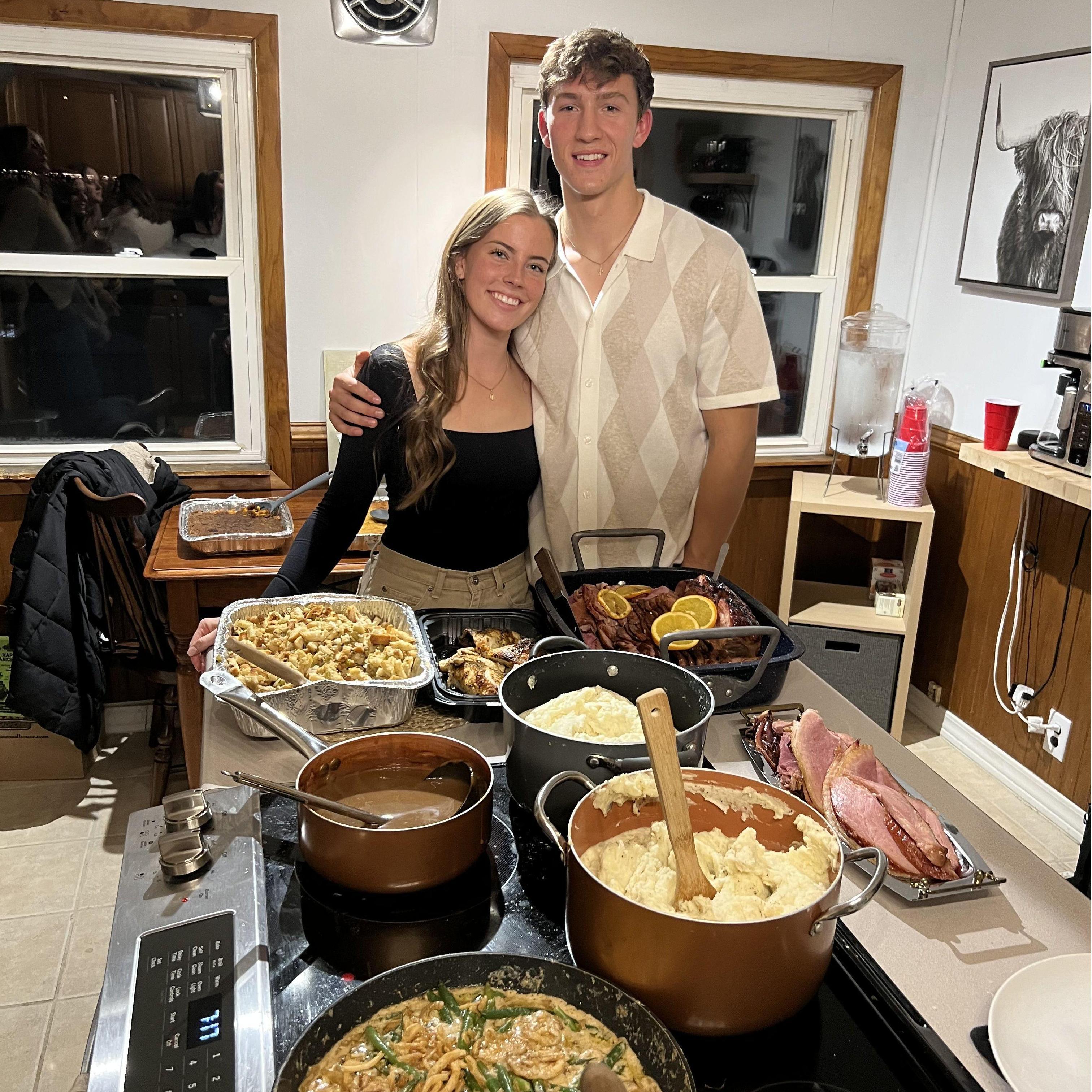 Sophomore year, we hosted Friendsgiving for our college friends at my place, and it was such a good time. That’s when we realized we really enjoyed hosting, and since then, we’ve thrown a bunch of other fun parties.- Jon