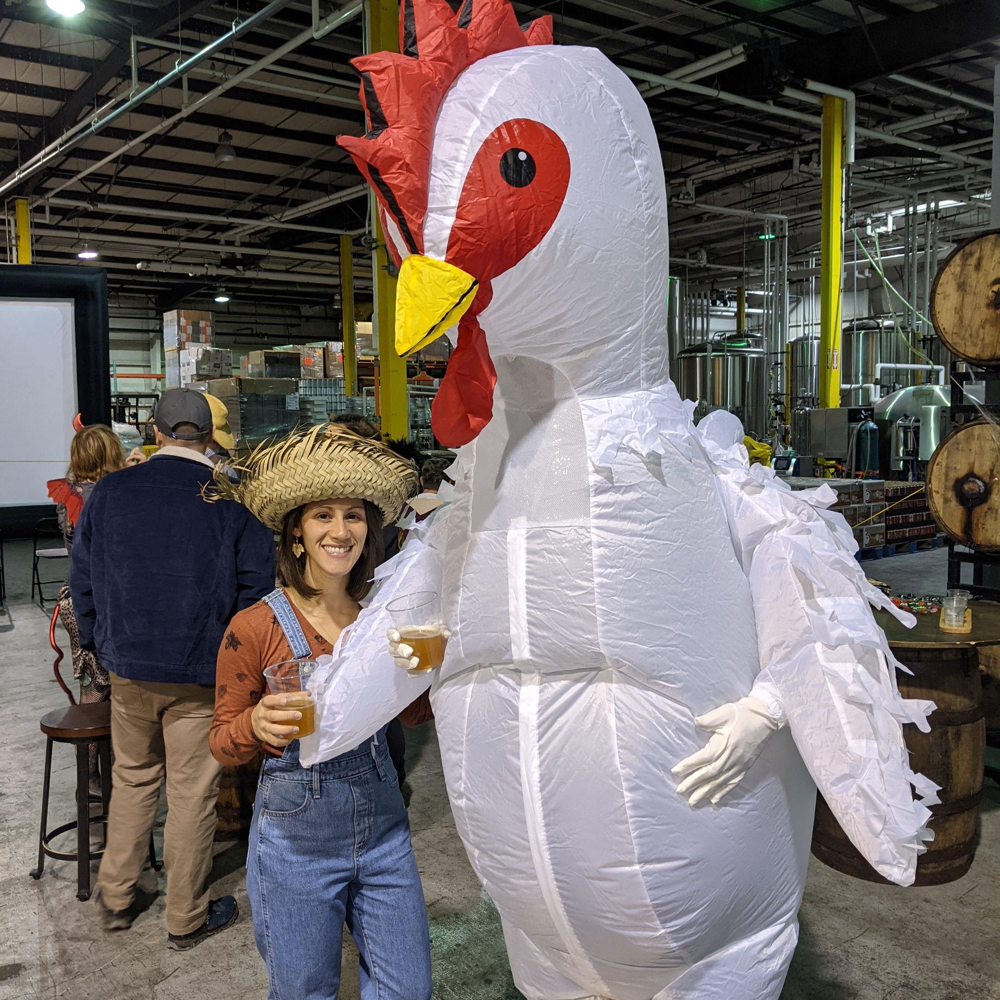 Farmer & a Chicken walk into a bar: 1st place Costume Win at River Horse Brewing