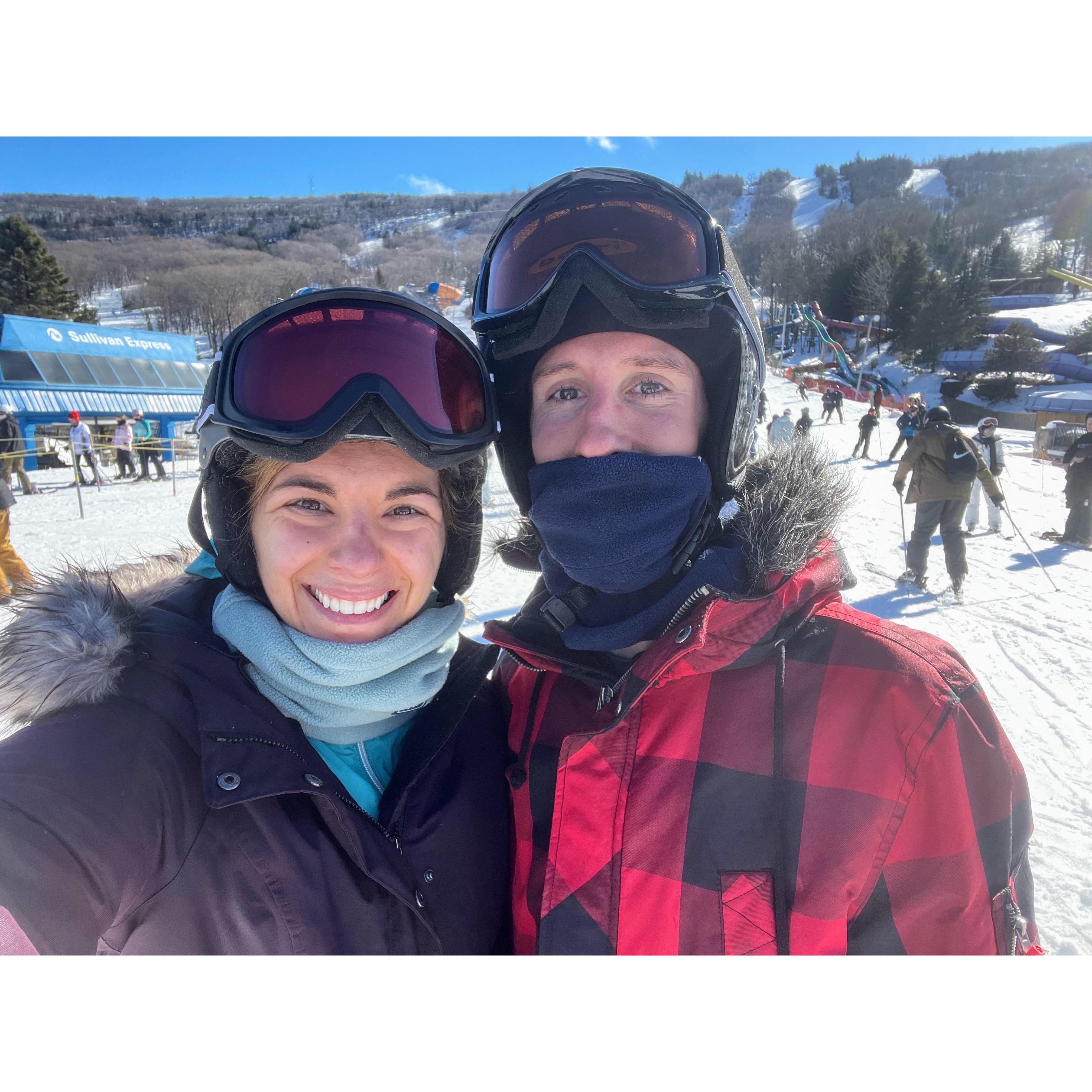 Stephen has been snowboarding his whole life and finally convinced Abby to try it in 2021