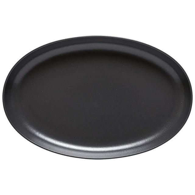 Casafina Stoneware Ceramic Dish Pacifica Collection Oval Platter 16", Seed Grey